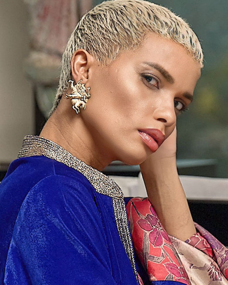 Madame Sibarita Brass Logo Earrings