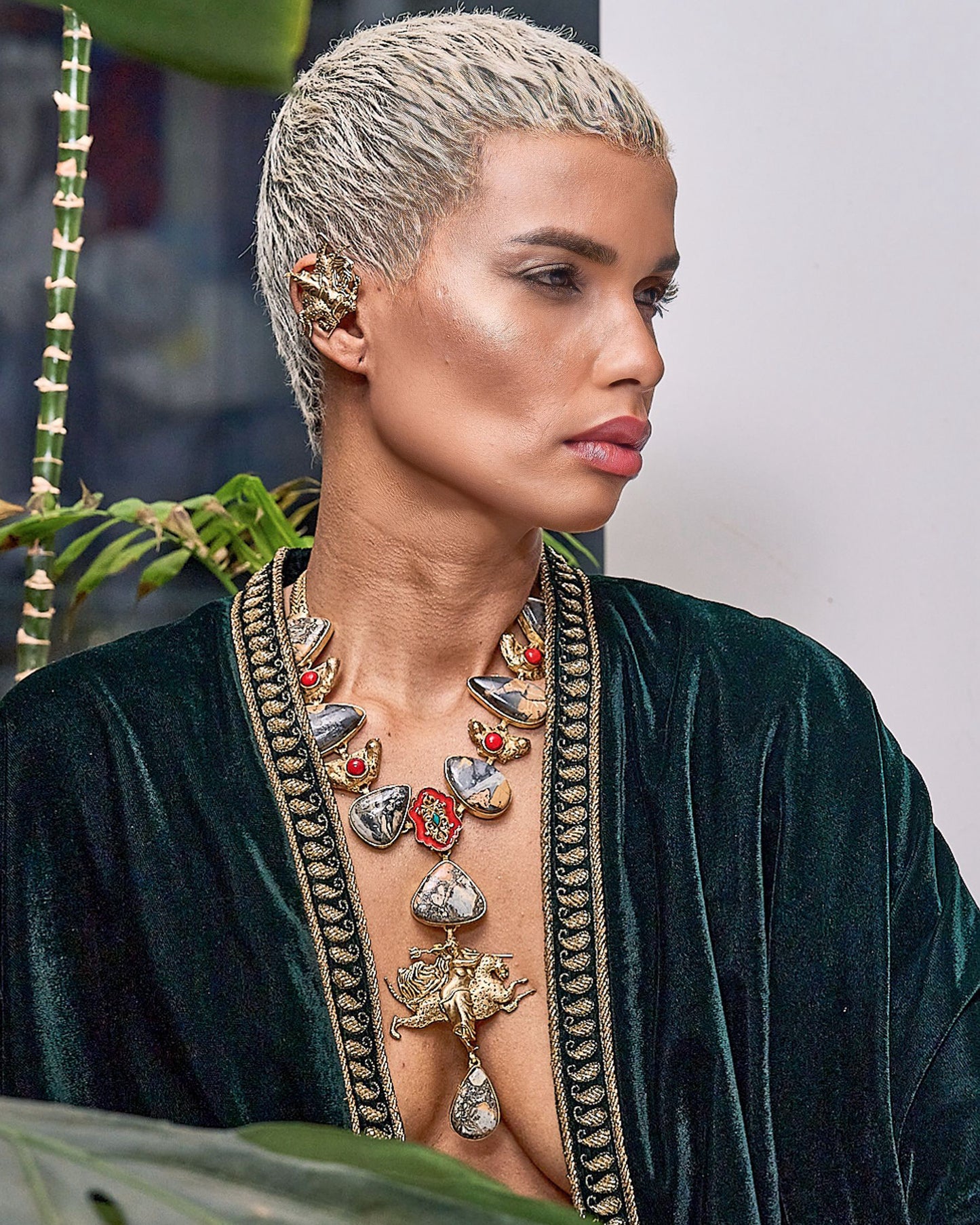 Madame Sibarita Brass Logo Earrings