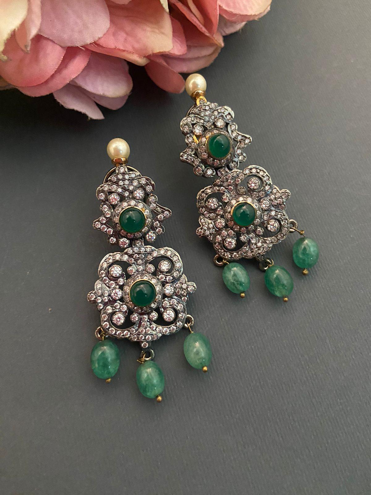 Green Onyx Stones Earrings