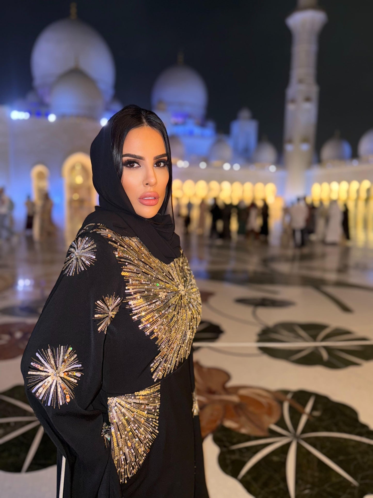 Sunray Embroidered Abaya Dress