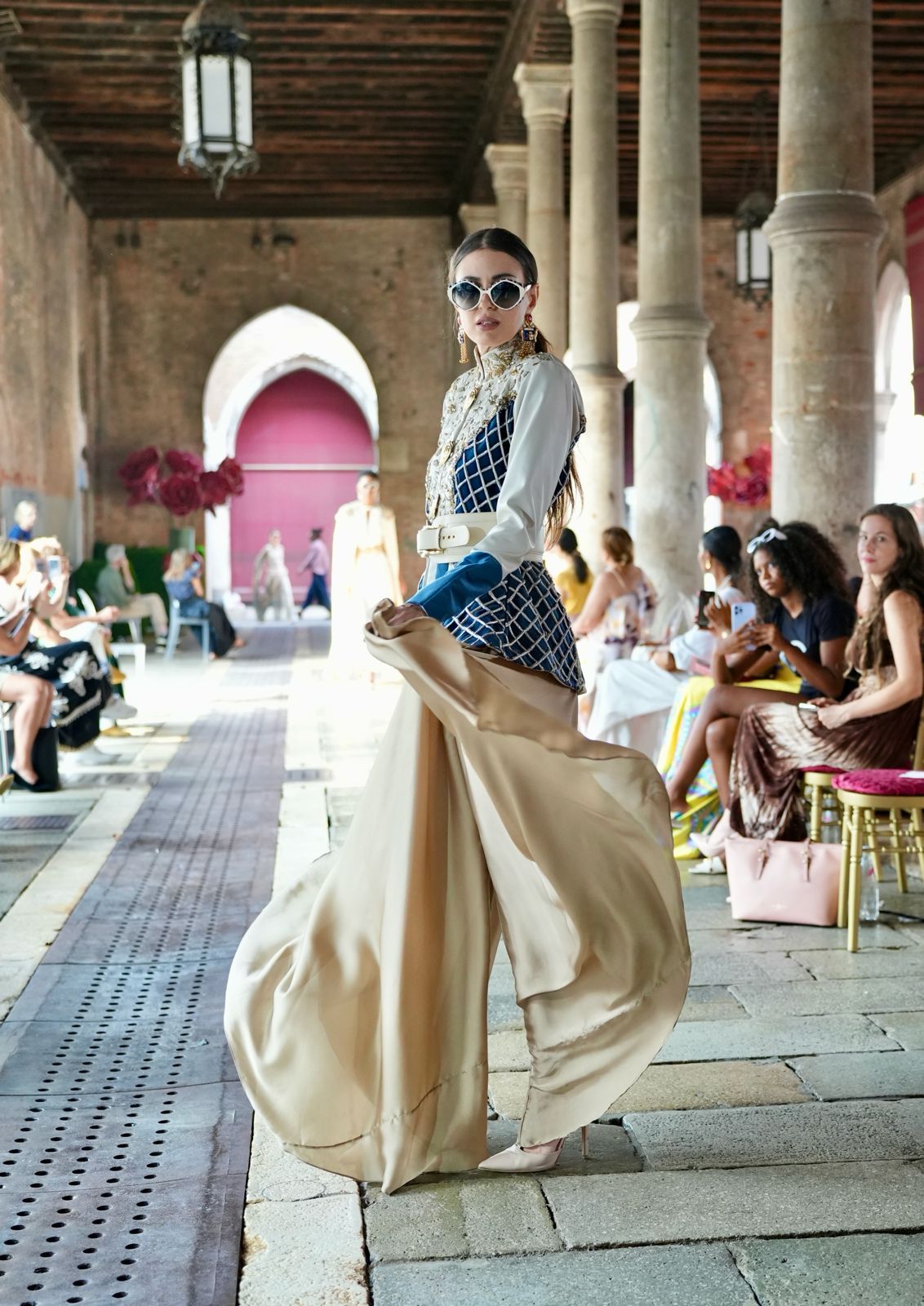 Embroidered off-white Vegan Leather Jacket