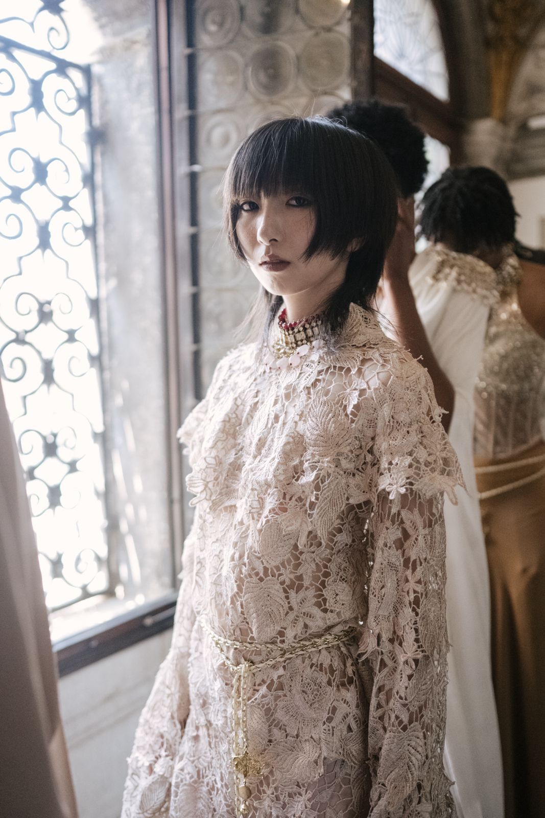 Rose Gold Crochet Lace Pant and Top Set