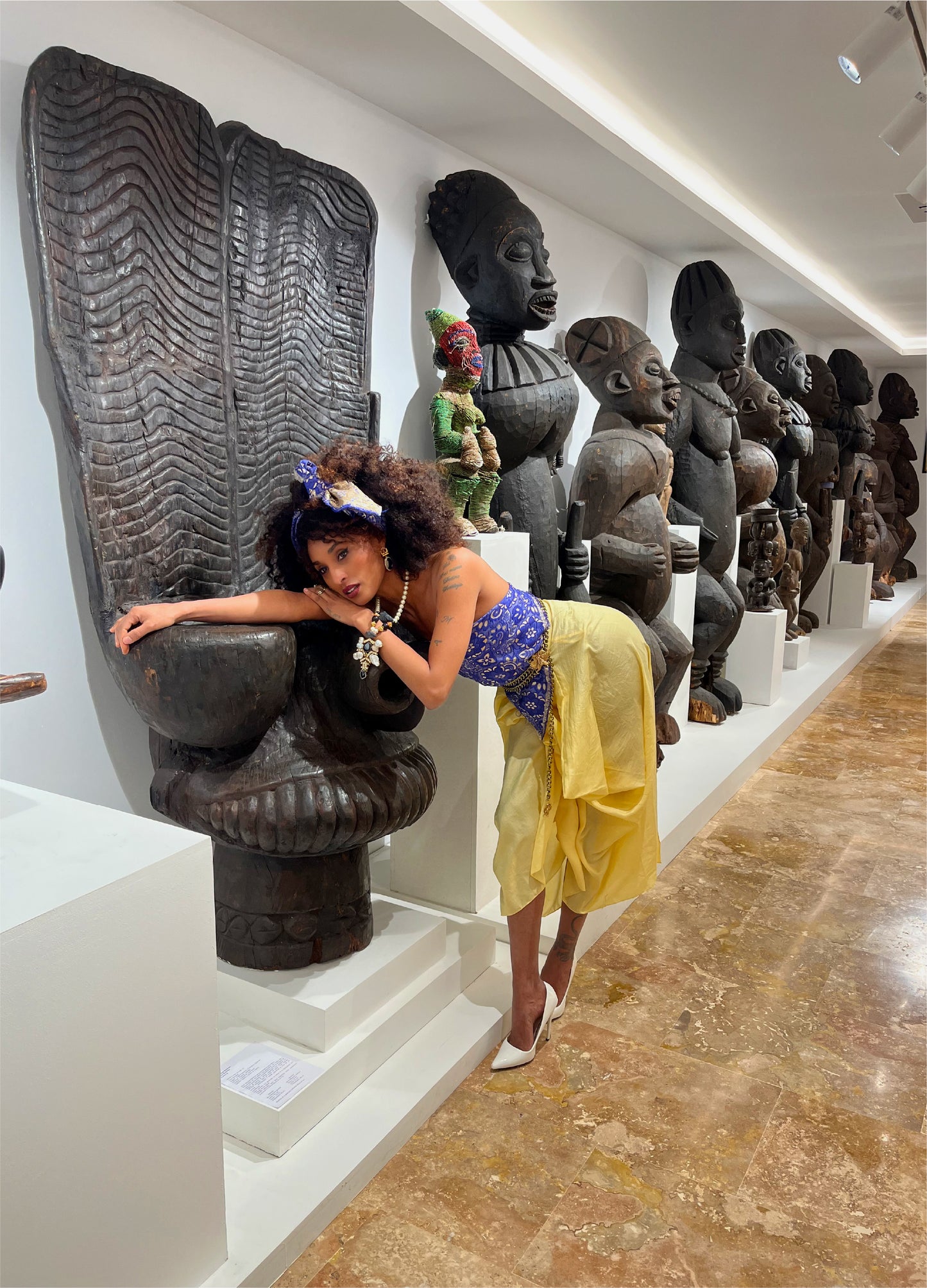 Light Yellow Cowl Silk Skirt