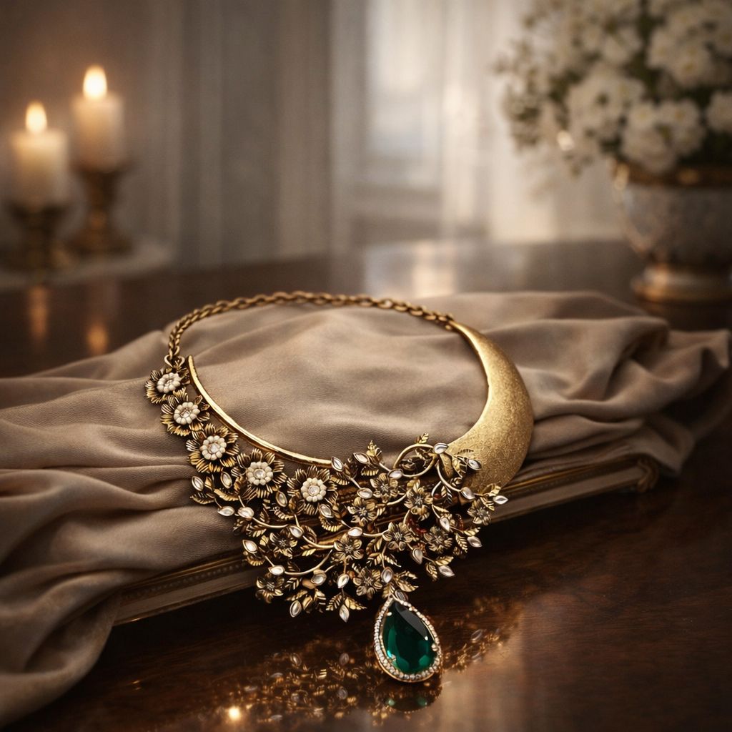 Royal Emerald Drop Necklace