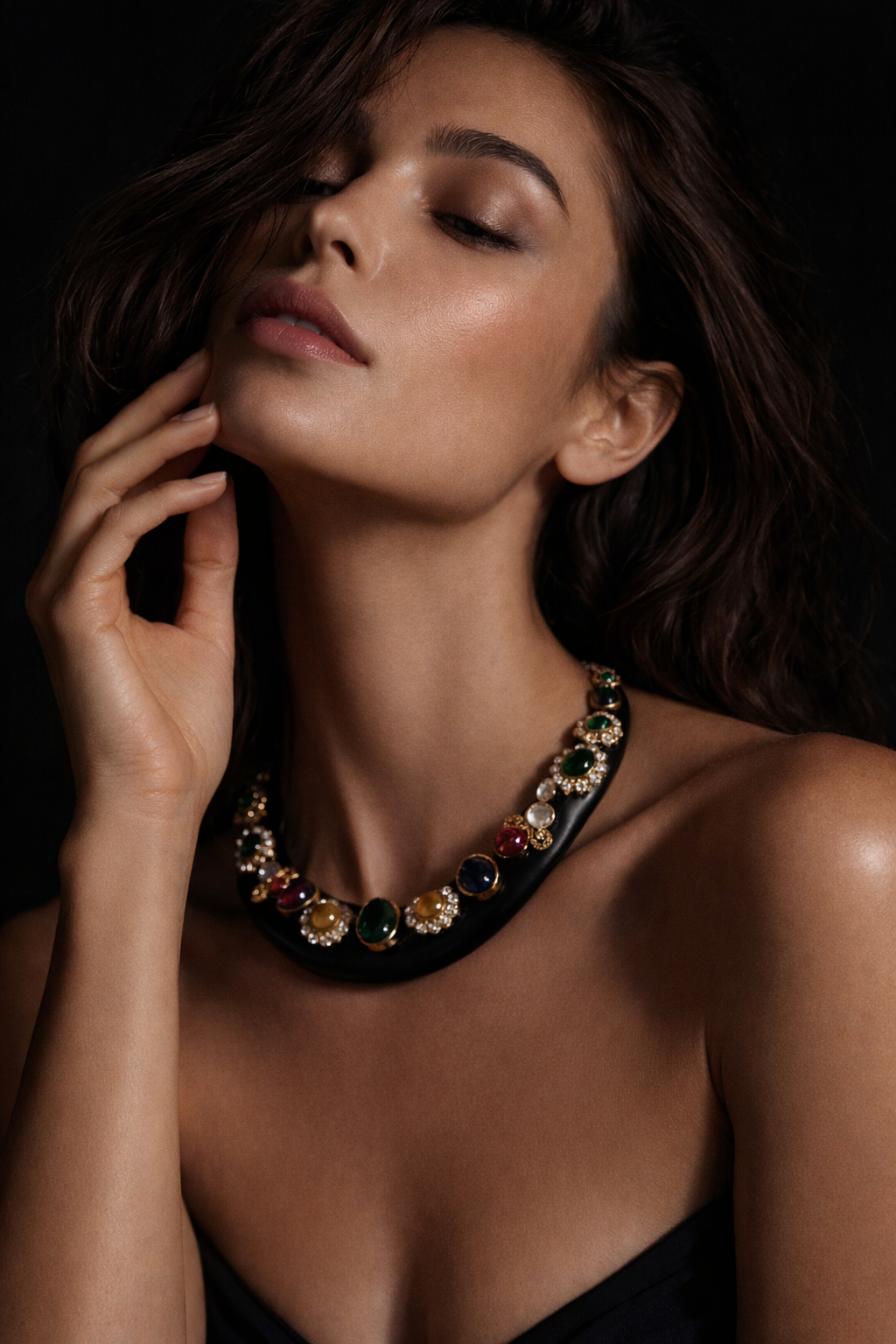 Multicolor Gemstone Kundan Choker