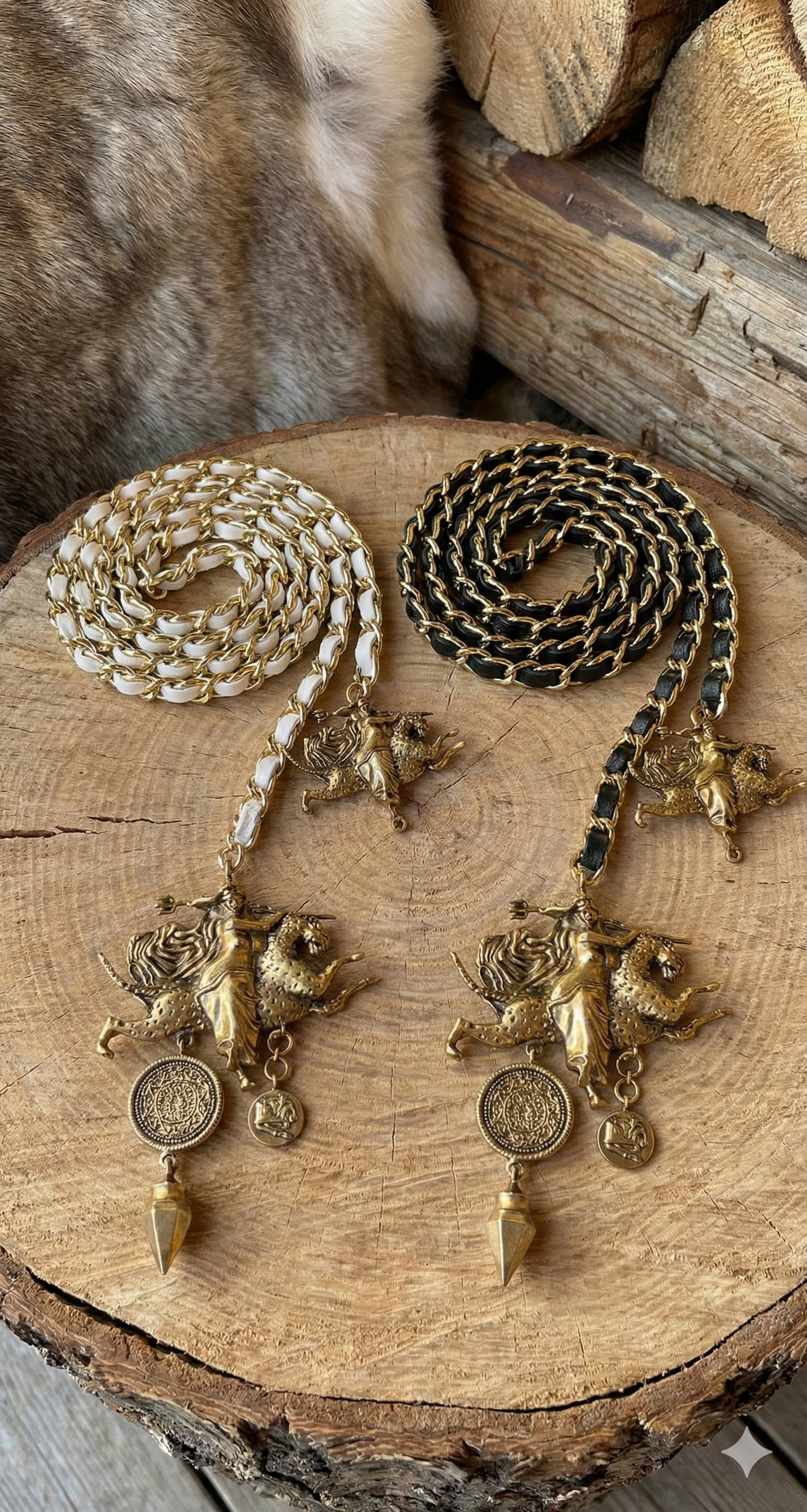 Bacchante Leather White / Black Belt