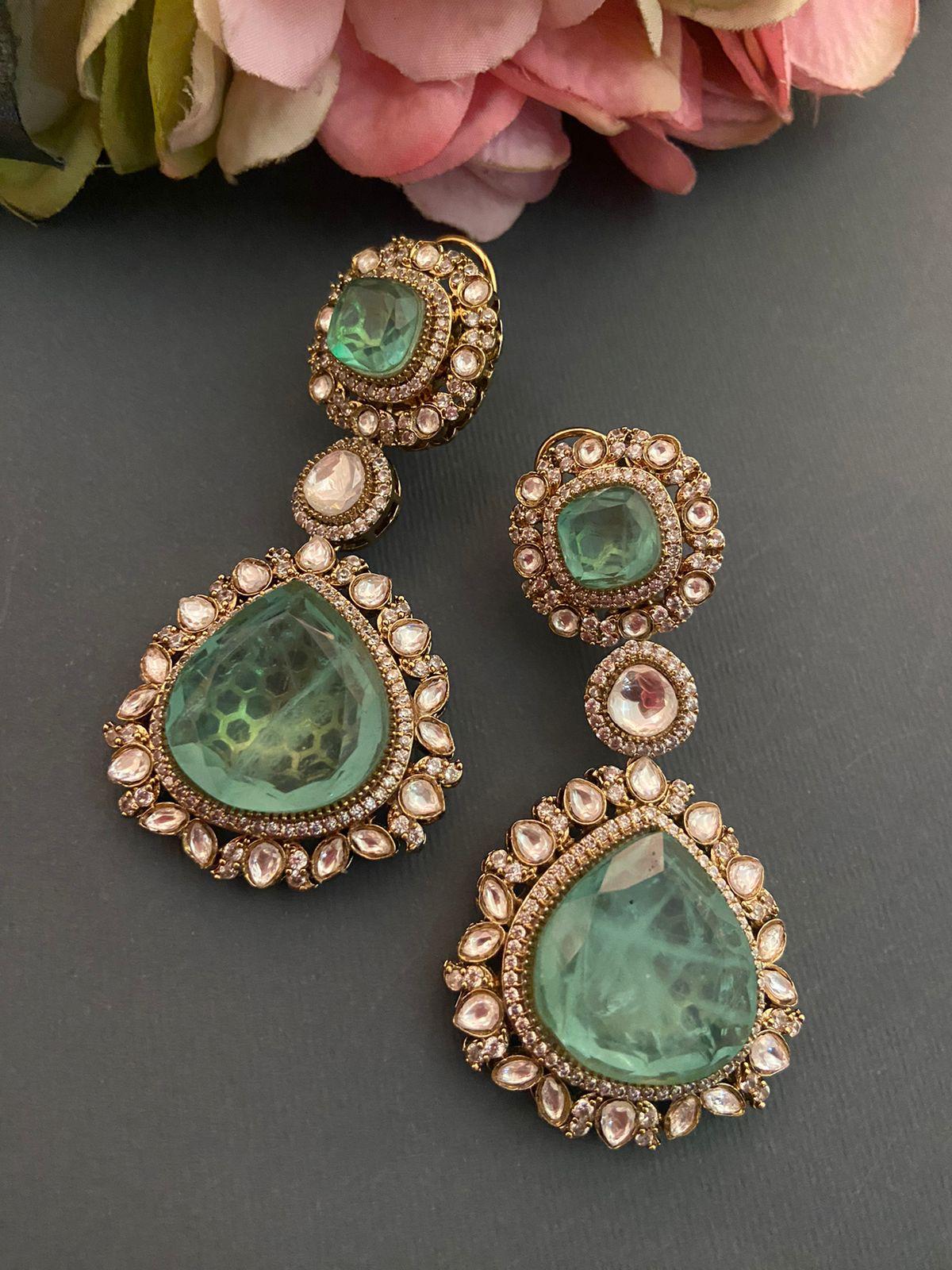 Kundan Crystal Dangler Earrings