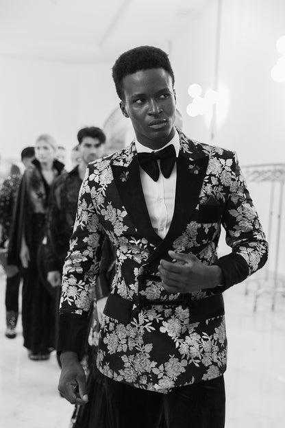 Black Silk & Velvet Tuxedo Set