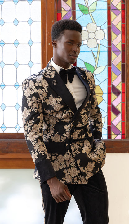 Black Silk & Velvet Tuxedo Set