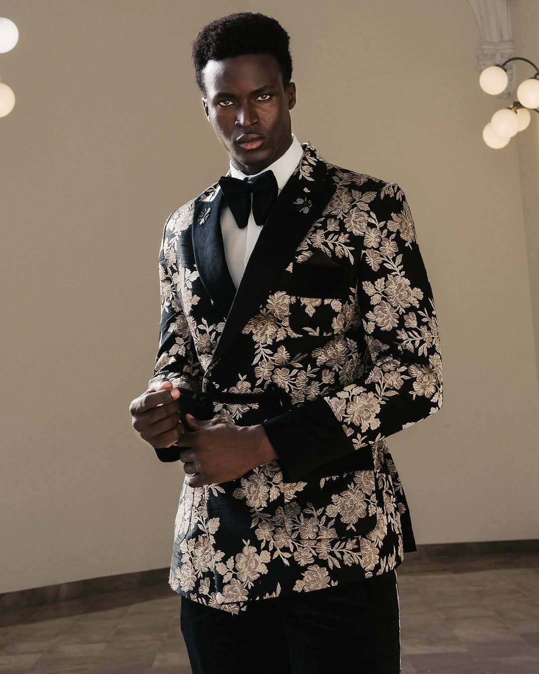 Black Silk & Velvet Tuxedo Set