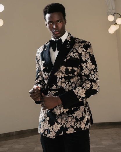 Black Silk & Velvet Tuxedo Set