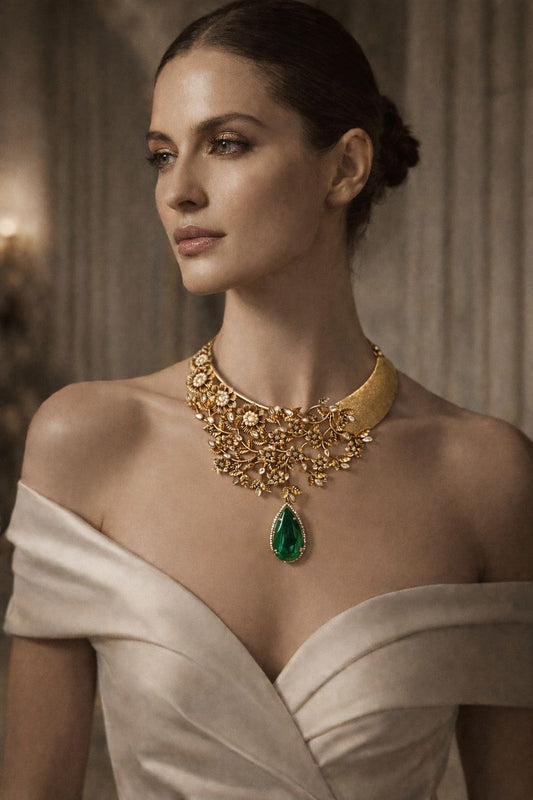 Royal Emerald Drop Necklace